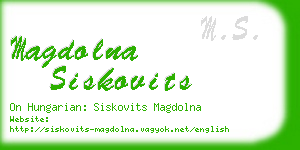 magdolna siskovits business card